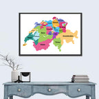 Switzerland Vector Map Wall Art