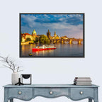 Charles Bridge at Golden Hour Wall Art