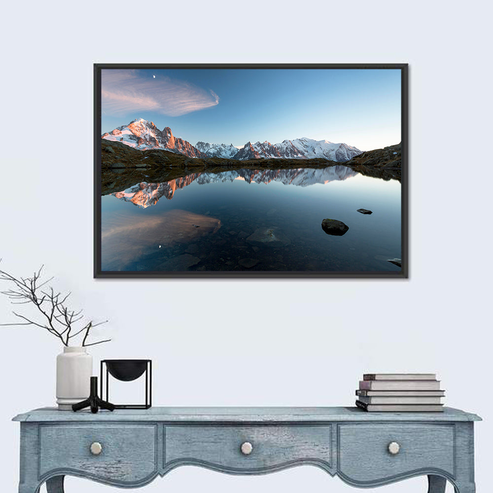 Lac de Chésserys With Mountains Of Chamonix Wall Art