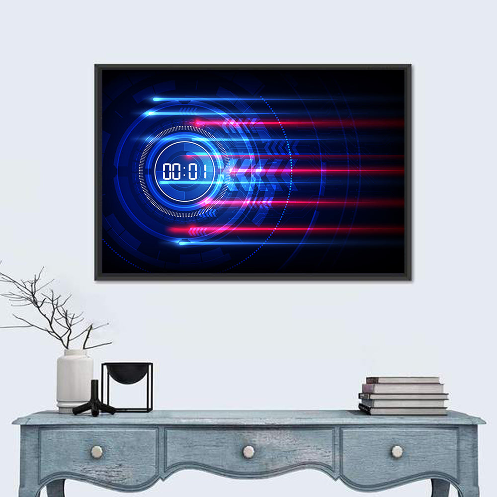 Digital Timer Concept Wall Art in a room, landscape