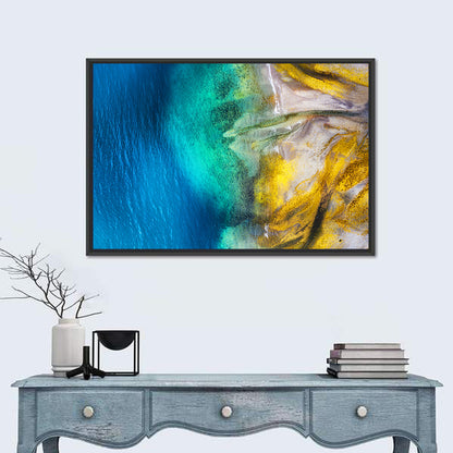 Beach & Sea From Air In  Iceland Wall Art