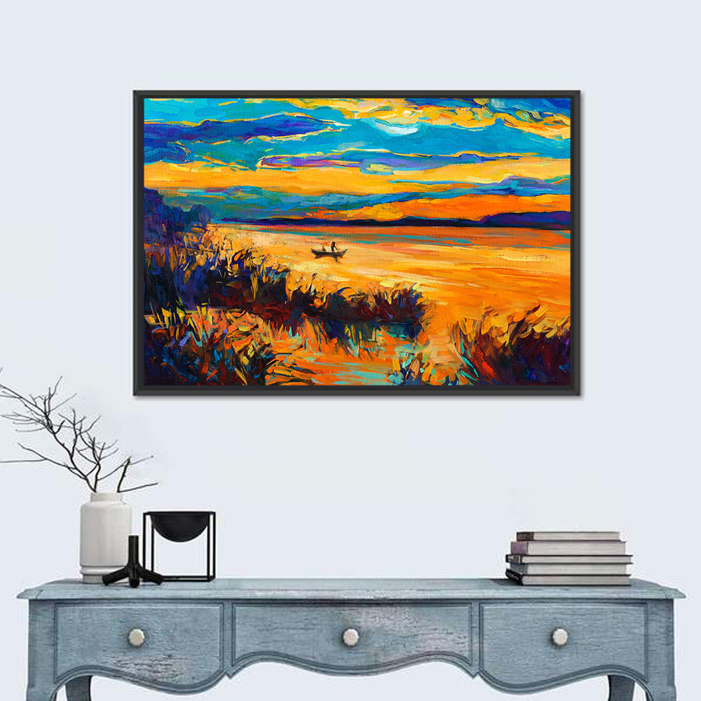 Impressionist Lake Sunset Wall Art