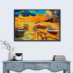 Wooden Pier at Sunset Wall Art