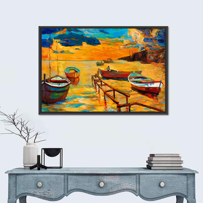Wooden Pier at Sunset Wall Art