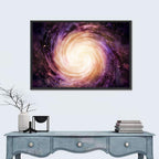 Spiral Galaxy with Golden Core Wall Art