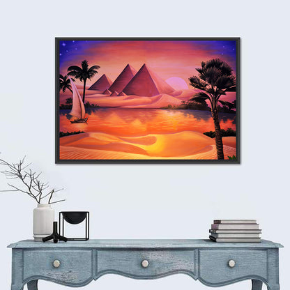 Giza Sunset Over Great Pyramids Wall Art
