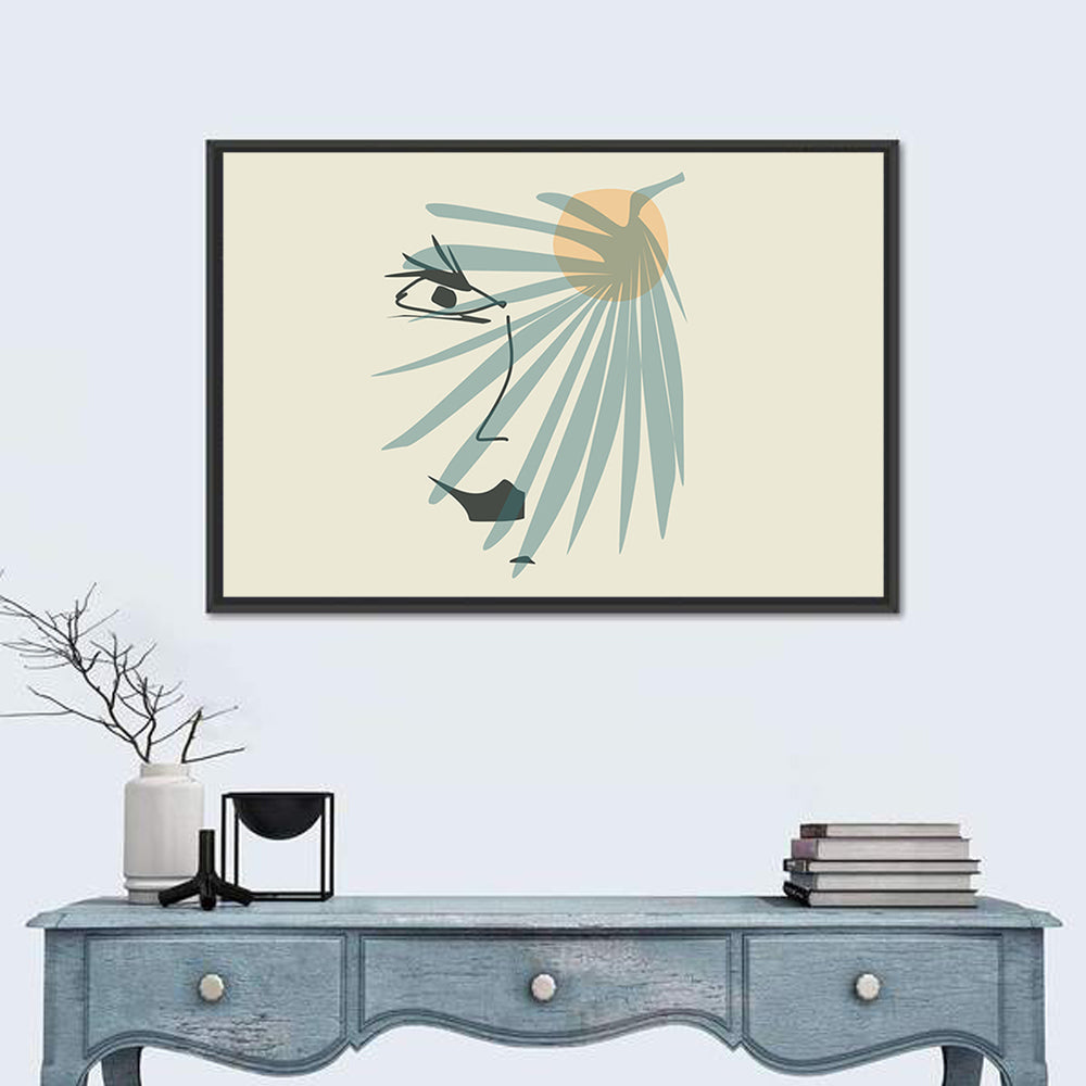 Palm Leaf Profile Line Wall Art
