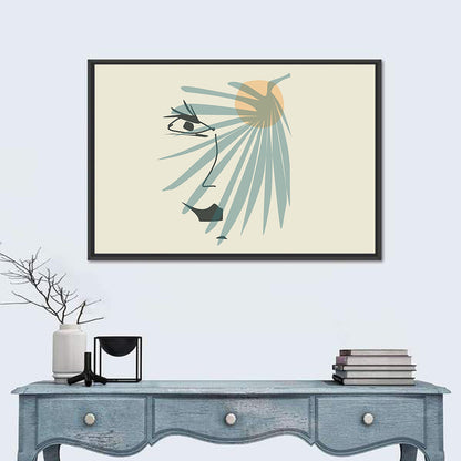 Palm Leaf Profile Line Wall Art
