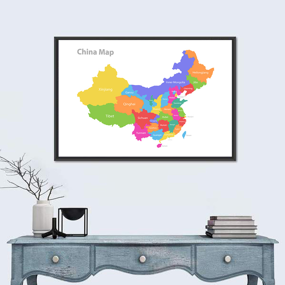 Map of China Wall Art