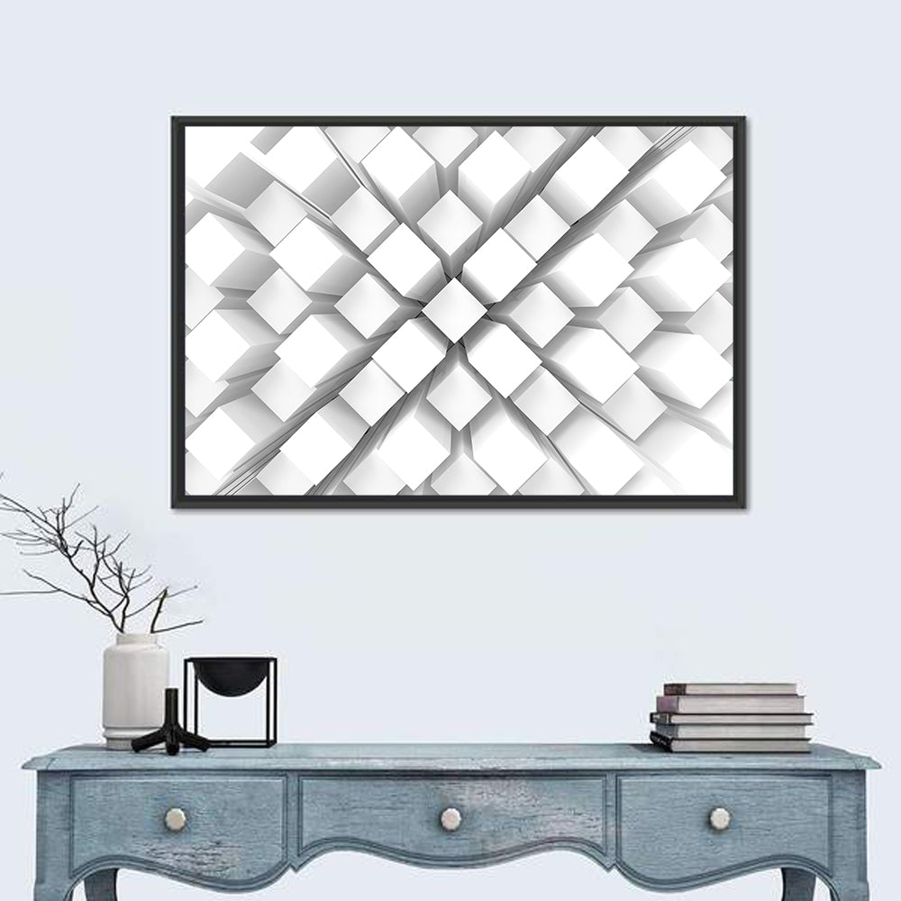 White Cube Grid Wall Art