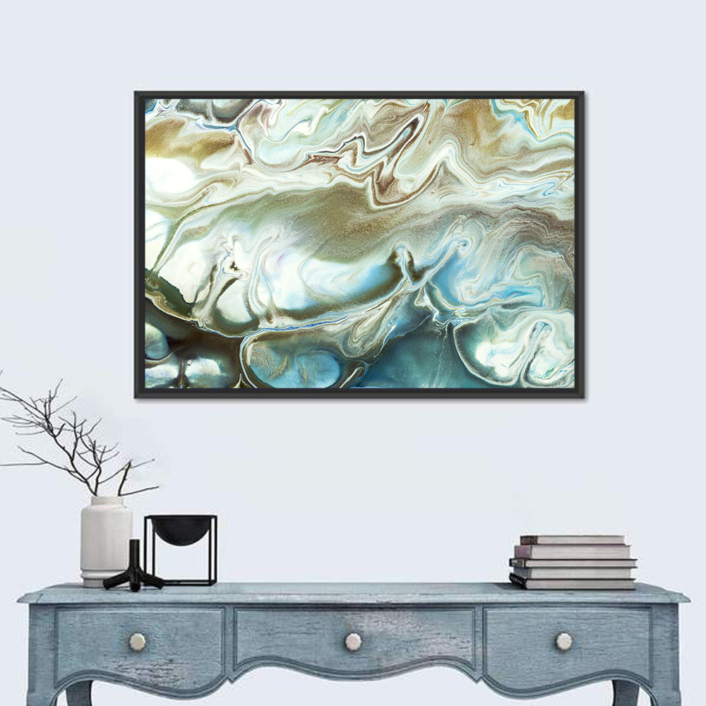 Liquid Marble Texture Wall Art in a room, landscape