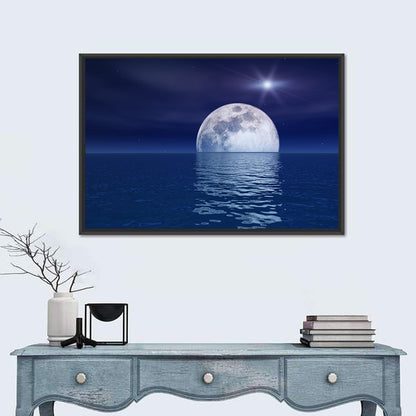 Quasar Star Over Moonlit Sea Wall Art
