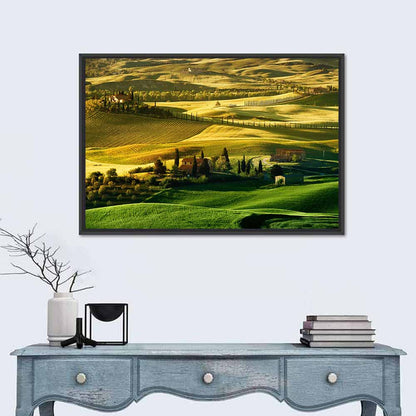 Tuscany Fields at Golden Hour Wall Art