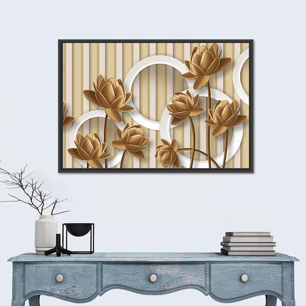 Layered Lotus and Geometric Circles Wall Art