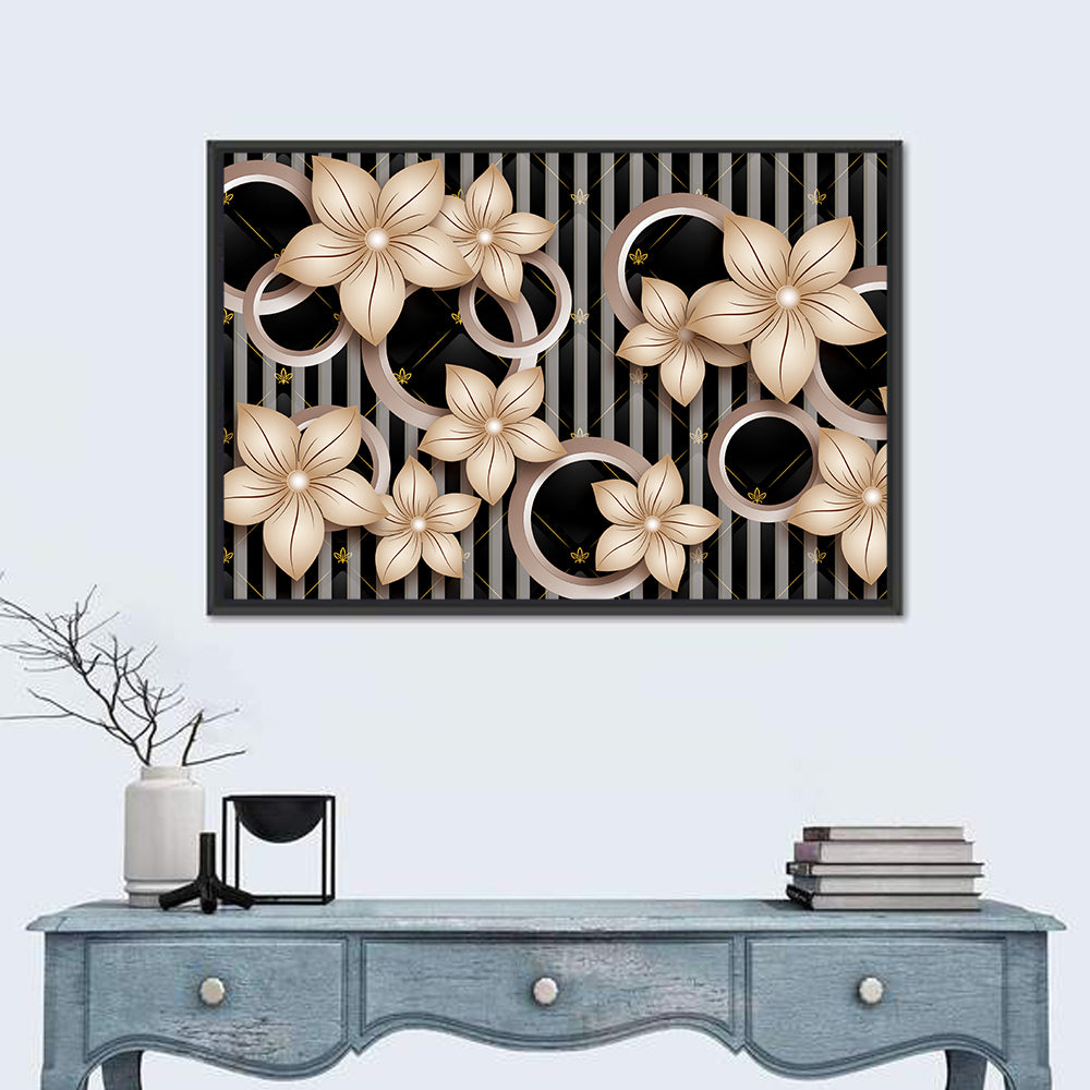 3d Floral Circle Pattern Wall Art
