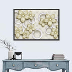 Cream Tufted Floral Rings Wall Art