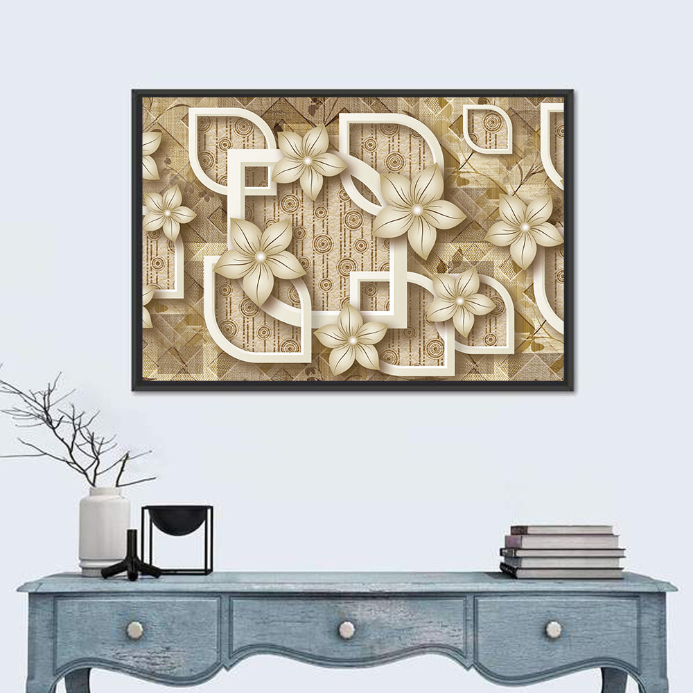 3d Floral Relief Design Wall Art