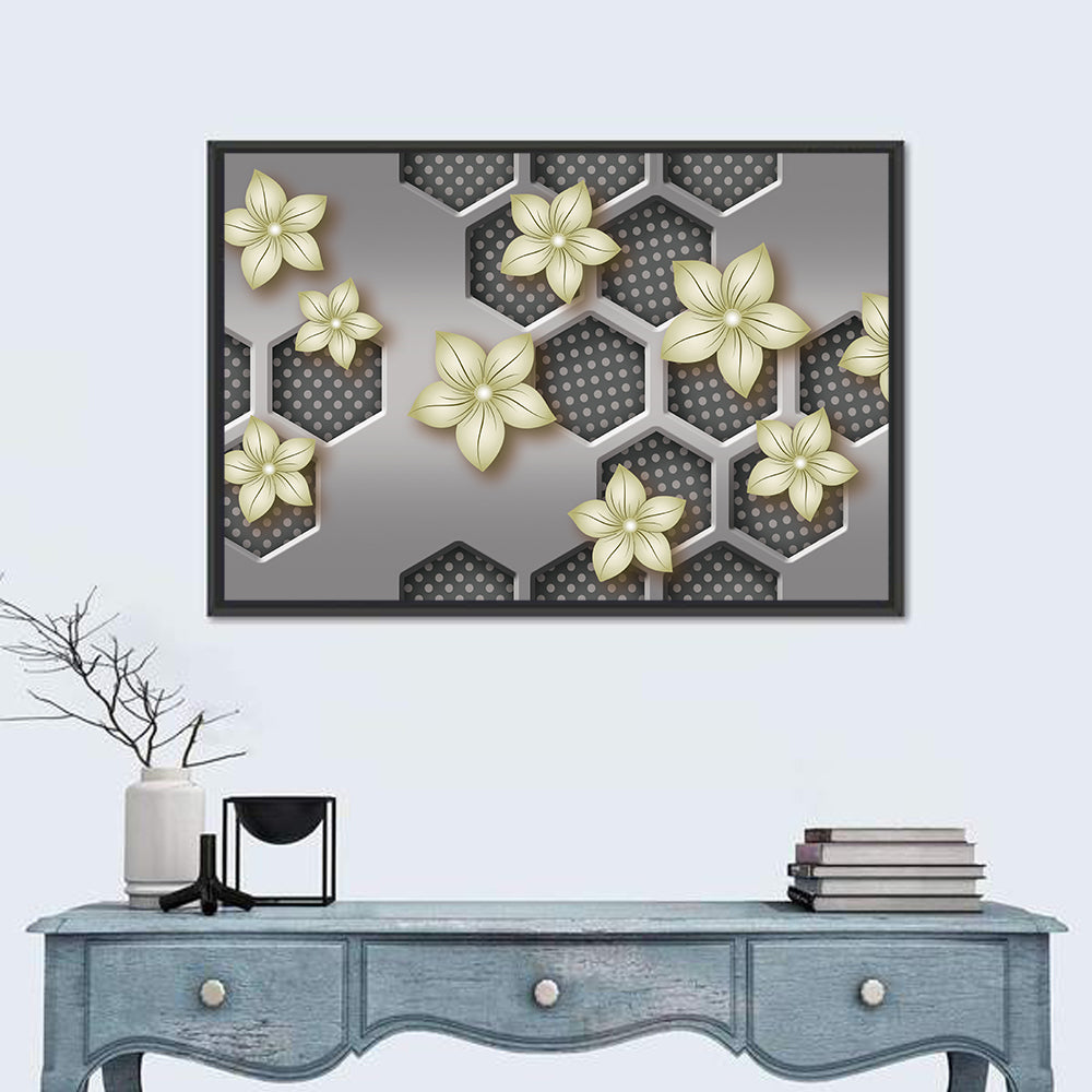 Honeycomb 3d Flower Mural Wall Art