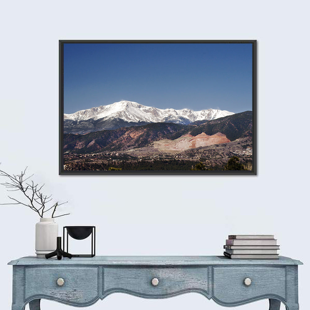 Pikes Peak Landscape Wall Art in a room, landscape