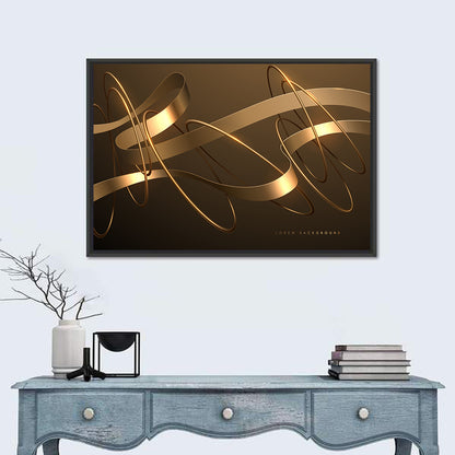 Gold Ribbons and Rings Wall Art