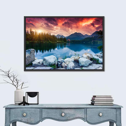 Sunset Over Štrbské Pleso Wall Art