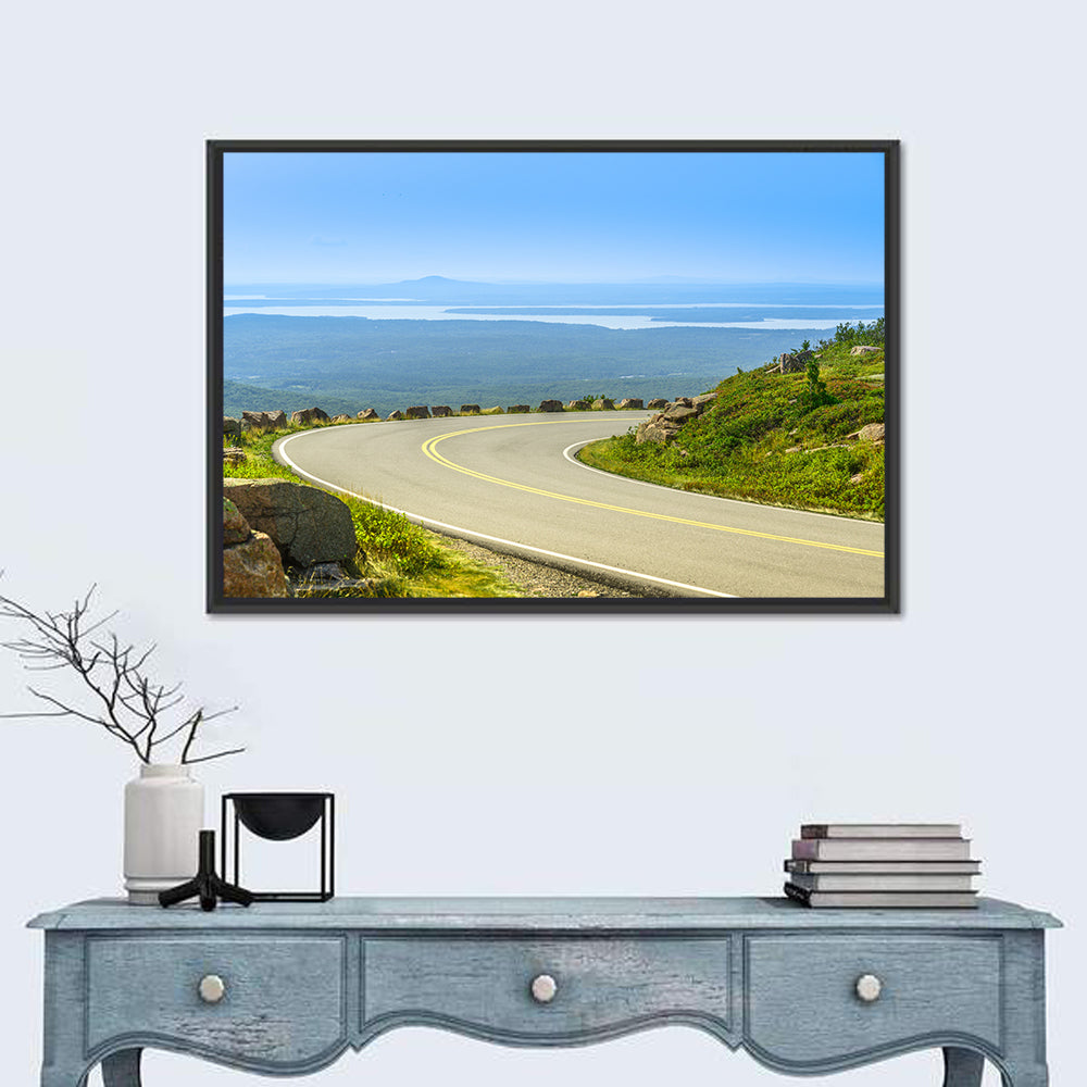 Cadillac Mountain Drive, Bar Harbor Wall Art in a room, landscape