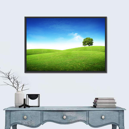 Lone Tree on Rolling Green Hill Wall Art