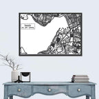 Izmir City Map Wall Art