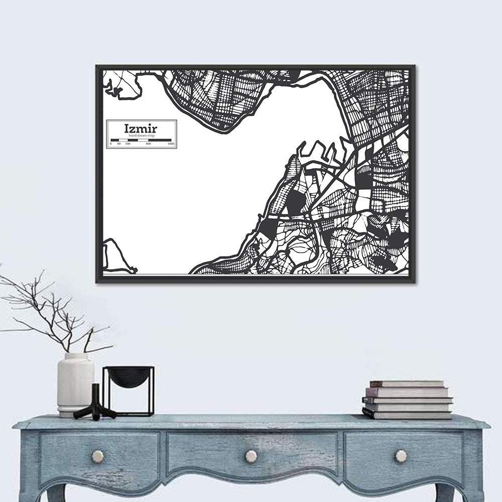 Izmir City Map Wall Art