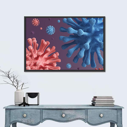 Microscopic Virus Cluster Wall Art