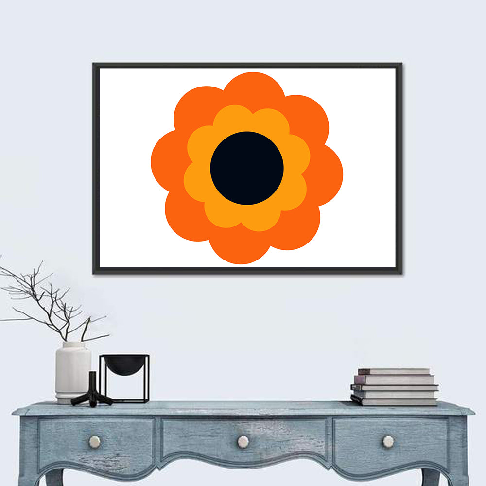 Geometric Sunflower Study Wall Art in a room, landscape