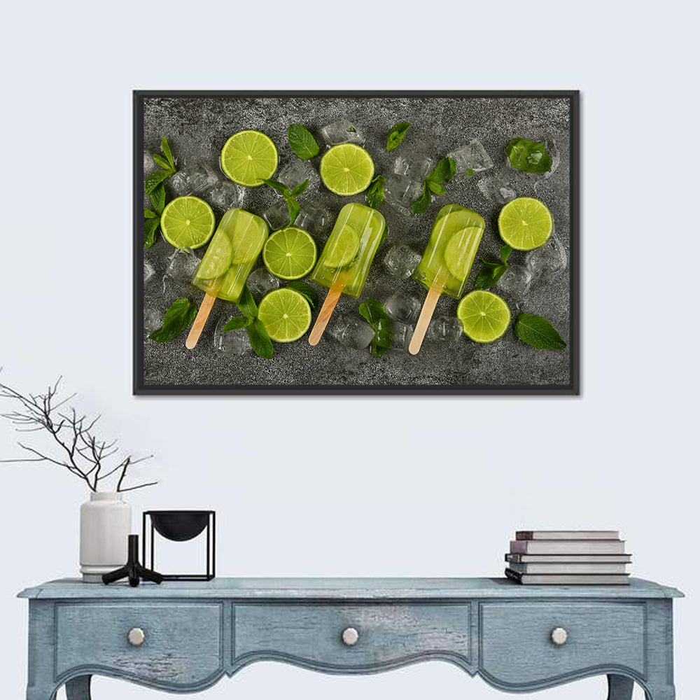 Translucent Lime Popsicles with Mint Wall Art