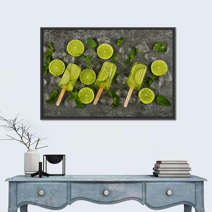 Translucent Lime Popsicles with Mint Wall Art