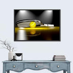 Tennis Racket and Yellow Ball Wall Art