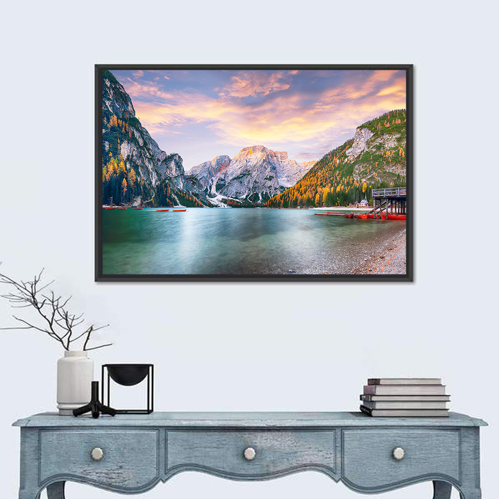 Lago Di Braies Golden Hour Wall Art