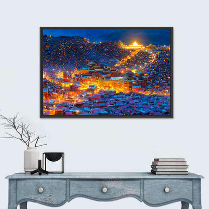 Larung Gar Monastery at Night Wall Art