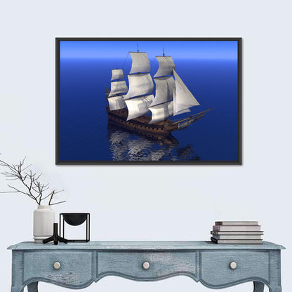 Three-masted Sailing Ship at Sea Wall Art