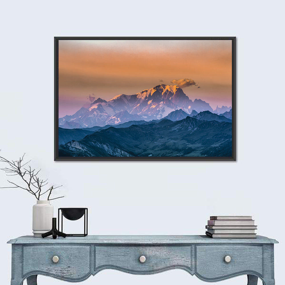 Sunset On Mont Blanc Wall Art
