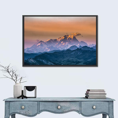 Sunset On Mont Blanc Wall Art