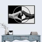 Hands Forming Heart Circle Wall Art