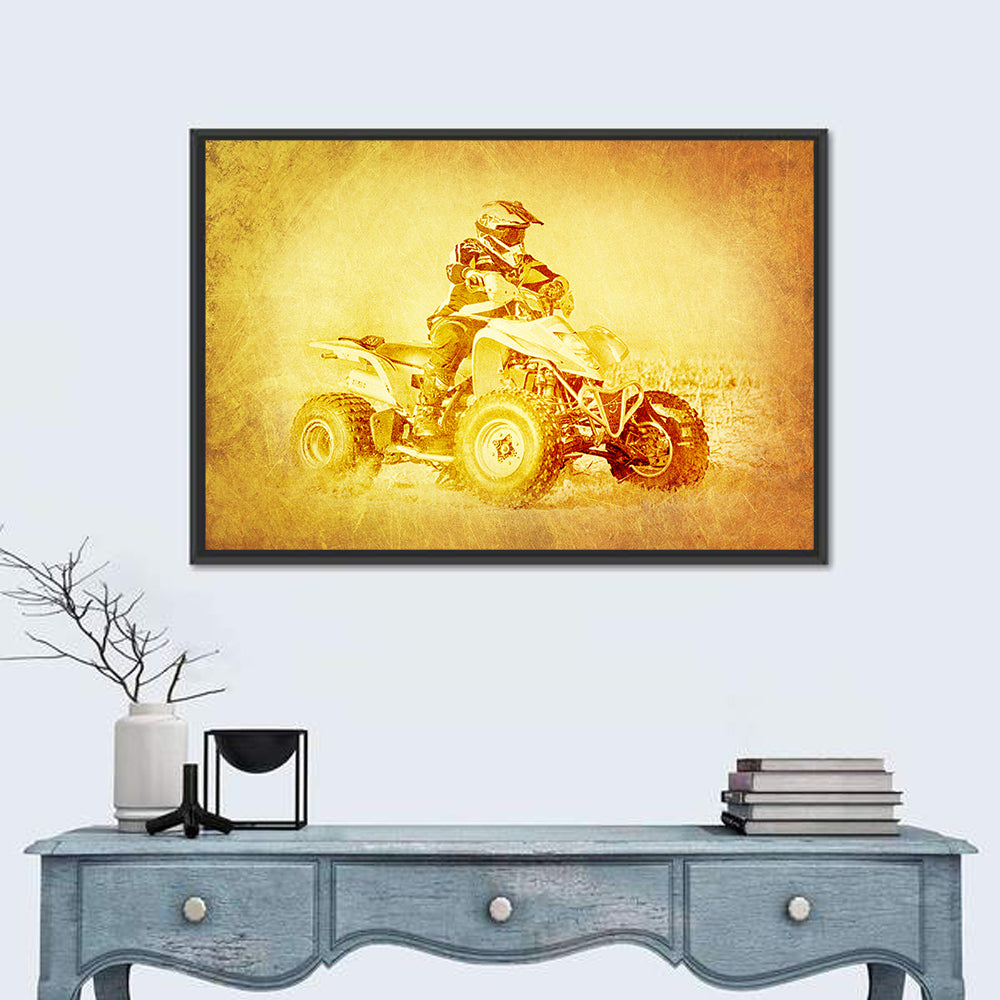 Golden Side-profile Atv Wall Art