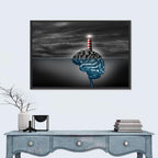 Surreal Brain Lighthouse Wall Art