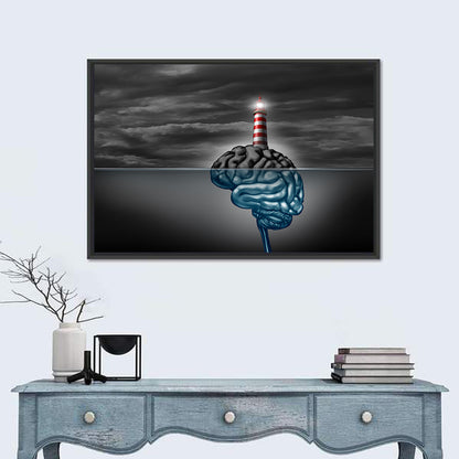 Surreal Brain Lighthouse Wall Art