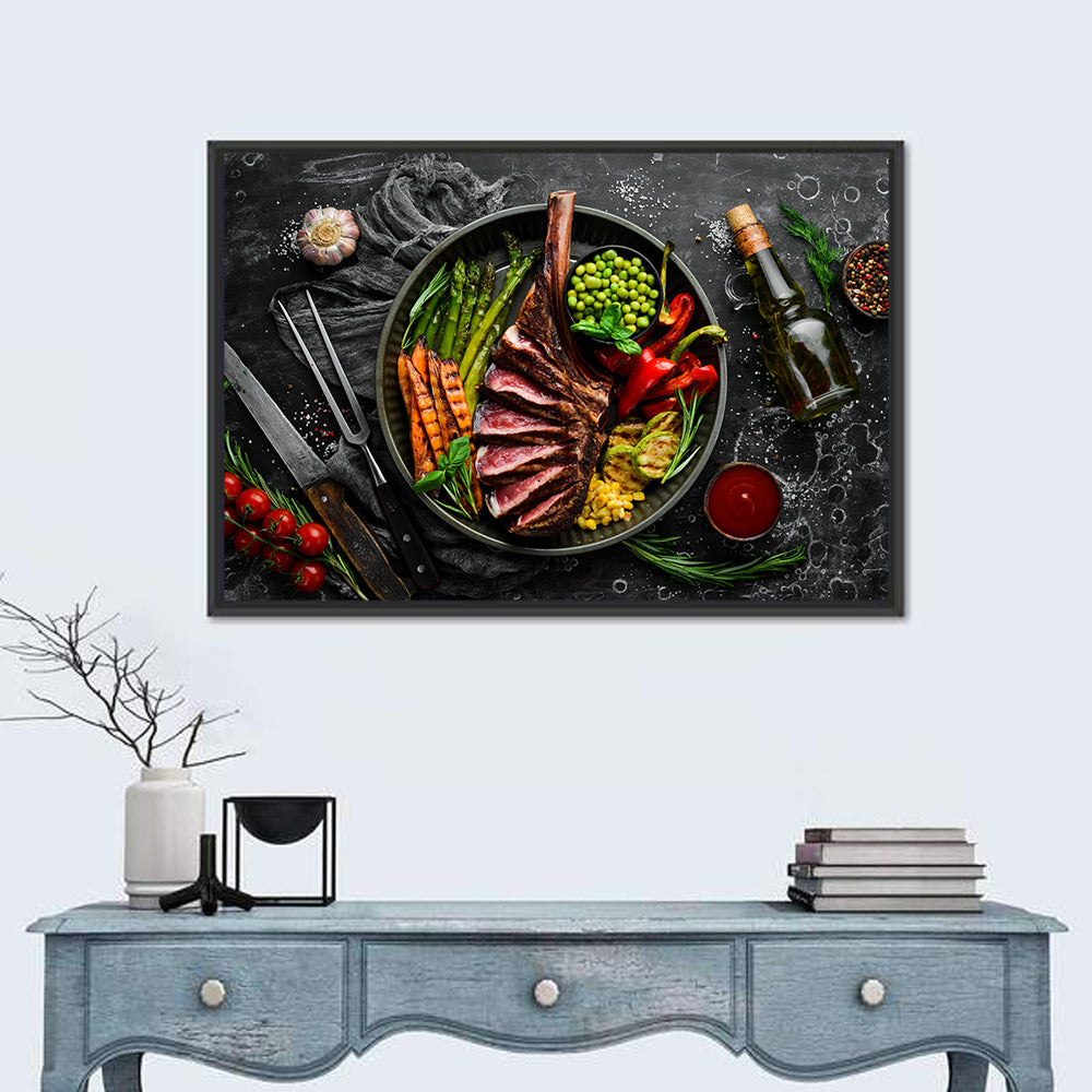 Tomahawk Steak in Cast Iron Pan Wall Art