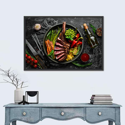 Tomahawk Steak in Cast Iron Pan Wall Art