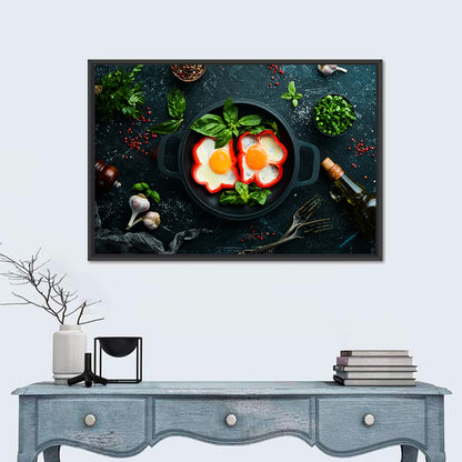 Cast Iron Fried Eggs with Sweet Pepper Wall Art