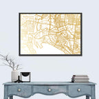 Melbourne Street Network Map Wall Art