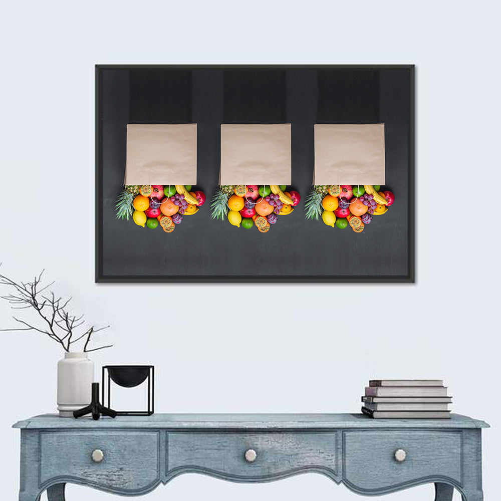 Three Paper Bags of Fruit Wall Art