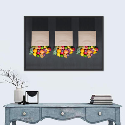 Three Paper Bags of Fruit Wall Art