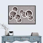 Layered White Circles Wall Art
